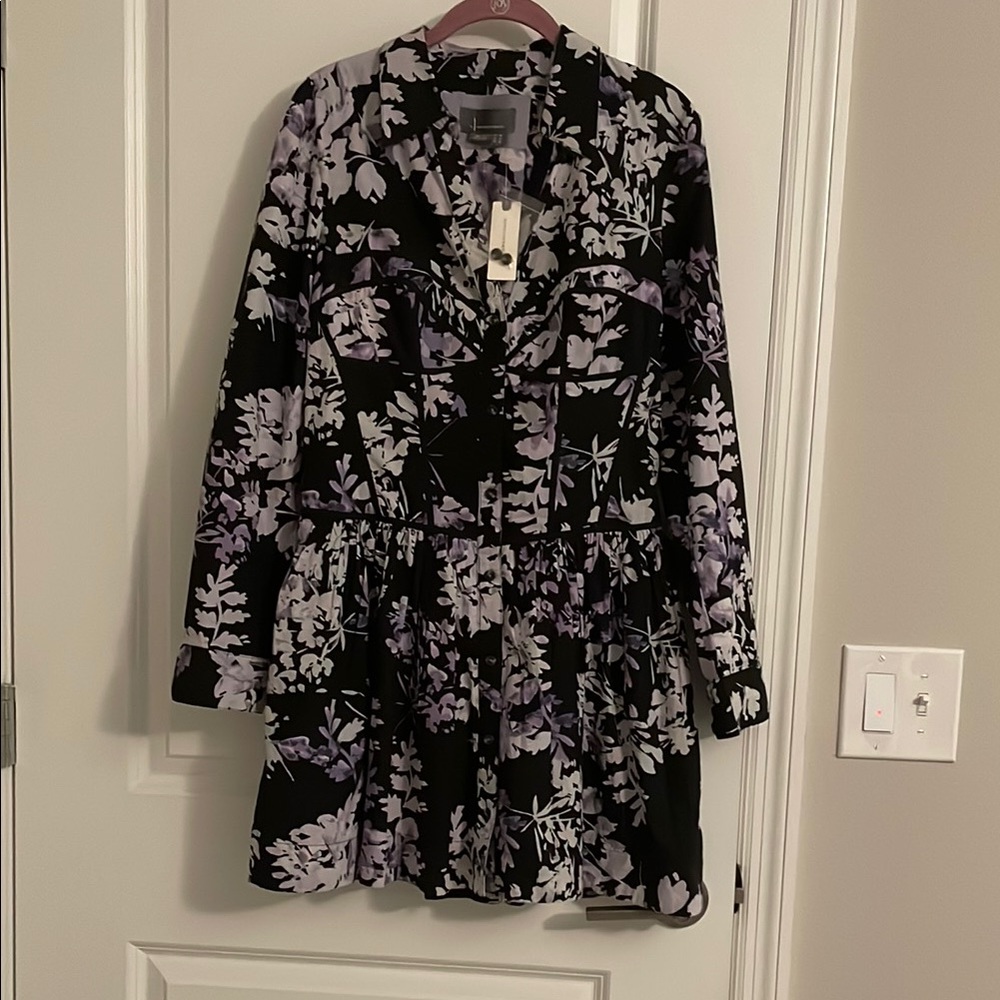 *SOLD* Anthropologie Purple and Blue Mini Sundress with Bishop Sleeves